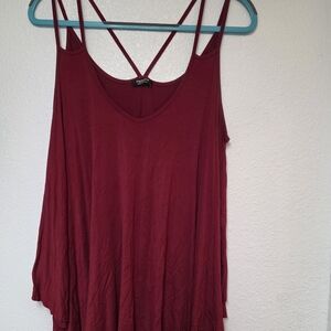 zeagoo Burgundy Double-Strap Swing Tank Top